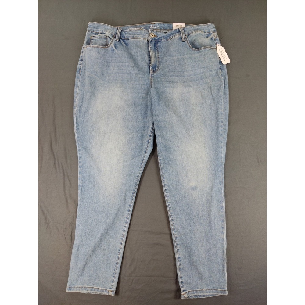 Style & Co Jeans Womens 22W Blue Curvy‎ Skinny Leg Stretch Denim Light Wash